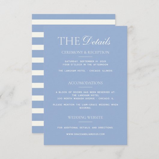 Carte de détails de mariage Élégance de la frontiè (Devant / Derrière)