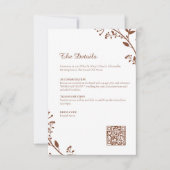 Carte de détails de mariage élégant rustique minim (Devant)