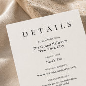 Carte de détails de mariage Elegant Script + Serif