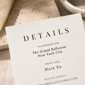 Carte de détails de mariage Elegant Script + Serif