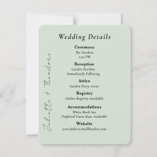 Carte de détails de mariage élégante Eucalyptus