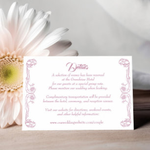 Carte de détails de mariage élégante – Filigrane d