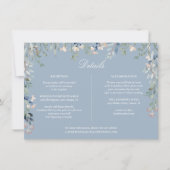 Carte de détails de mariage en cascade florale ble (Devant)