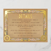 Carte de détails de mariage en feuille d'or vérita (Recto)