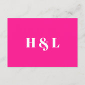 Carte de détails de Mariage en gras jaune unique (Dos)