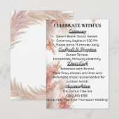 Carte de détails de mariage en herbe de la pampa b (Devant / Derrière)