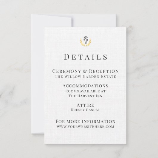 Carte de détails de mariage équestre (Devant)