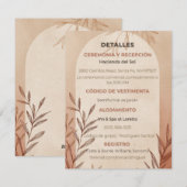 Carte de détails de mariage espagnol Arche de terr (Devant / Derrière)