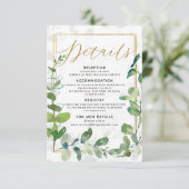 Carte de détails de mariage eucalyptus (Debout devant)