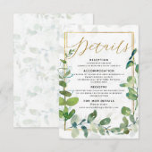 Carte de détails de mariage eucalyptus (Devant / Derrière)