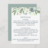 Carte de détails de mariage fleuri à l'aquarelle e (Devant / Derrière)