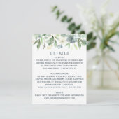 Carte de détails de mariage fleuri à l'aquarelle e (Debout devant)