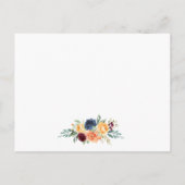 Carte de détails de mariage floral aquarelle borde (Dos)