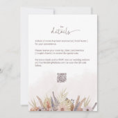 Carte de détails de mariage floral boho (Devant)