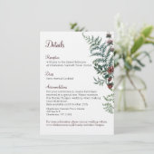 Carte de détails de mariage floral d'automne (Debout devant)