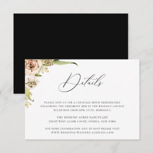 Carte de détails de mariage floral forestier botan