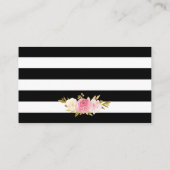 Carte de détails de mariage floral rose Blush Gold (Dos)