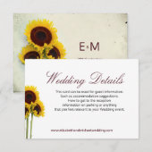 Carte de détails de mariage Floral Rustique Tourne (Devant / Derrière)