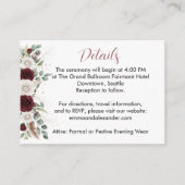 Carte de détails de mariage floral teinté de Bourg (Devant)