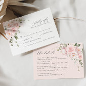Carte de détails de mariage florale Rose rose