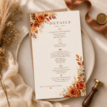 Carte de détails de mariage Florales de récolte d'