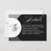 Carte de détails de mariage formel (Devant)