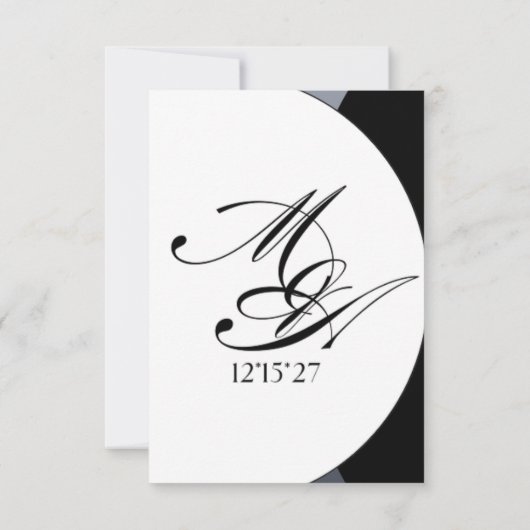 Carte de détails de mariage formel (Dos)