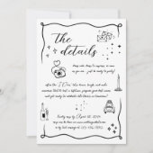 Carte de détails de mariage Fun Doodle dessinée à  (Devant)