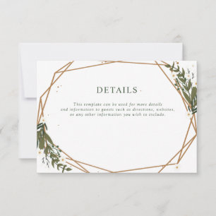 carte de détails de mariage géométrique floral