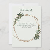 carte de détails de mariage géométrique floral (Devant)