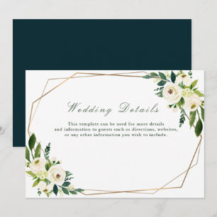 carte de détails de mariage géométrique floral
