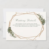 carte de détails de mariage géométrique floral (Devant)