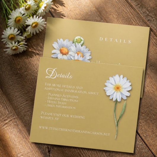Carte de détails de mariage Happy Daisy