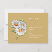 Carte de détails de mariage Happy Daisy (Dos)