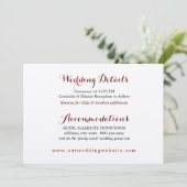 Carte de détails de mariage incluse avec le plan d (Debout devant)