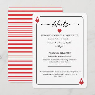 Carte de détails de mariage Lucky in Love