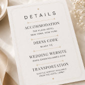 Carte de détails de mariage luxueuse moderne serif