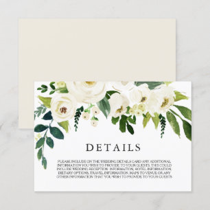 Carte de détails de mariage magnifique à la crème