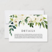 Carte de détails de mariage magnifique crème flora (Devant)