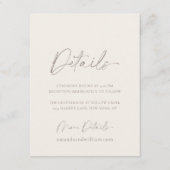 Carte de détails de mariage minimaliste (Devant)