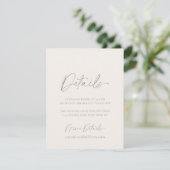 Carte de détails de mariage minimaliste (Debout devant)