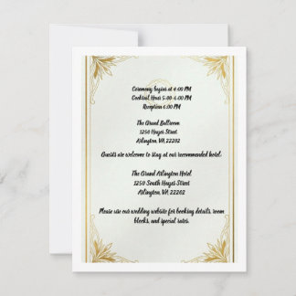 Carte de détails de mariage minimaliste en acryliq