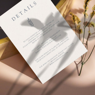 Carte de détails de Mariage minimaliste Feuille