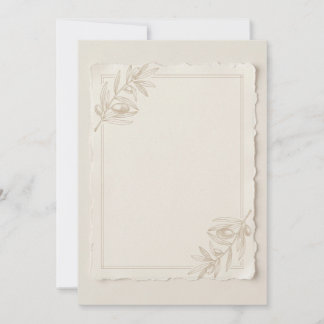 Carte de détails de mariage minimaliste Olive | Fa
