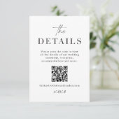 Carte de détails de mariage moderne avec QR Code à (Debout devant)