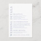 Carte de détails de Mariage moderne bleu clair (Devant)