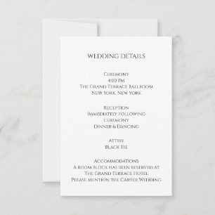 Carte de détails de mariage moderne gras Editori