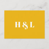 Carte de détails de mariage moderne orange gras (Dos)