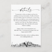 Carte de détails de mariage Nashville Skyline, 3,5 (Devant)