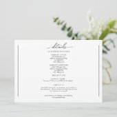 Carte de détails de mariage noir et blanc Classis (Debout devant)